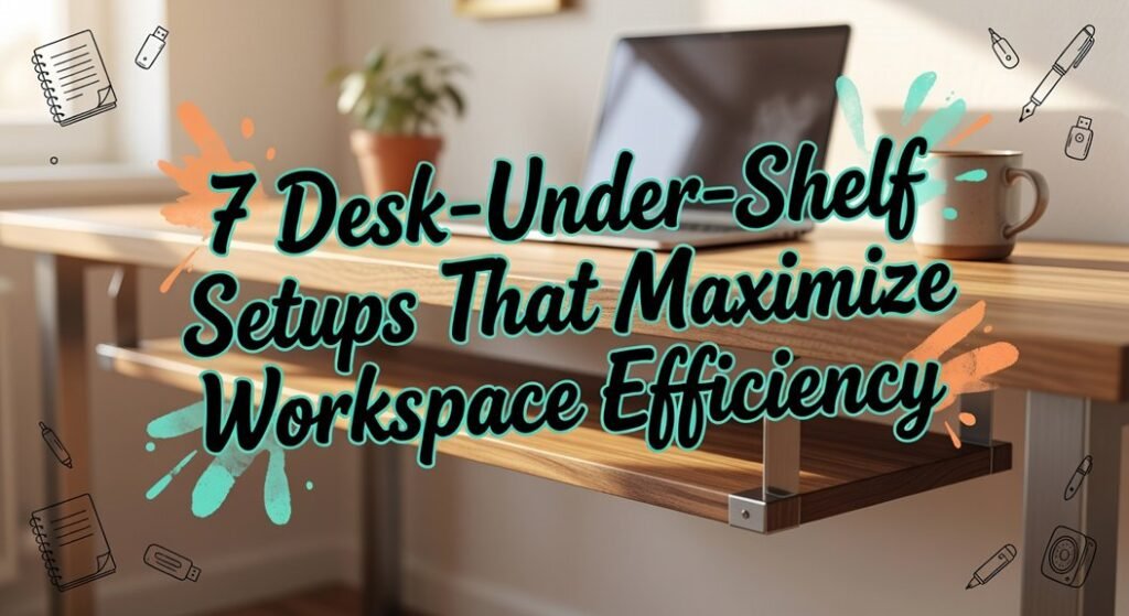 desk under shelf workspace ideas