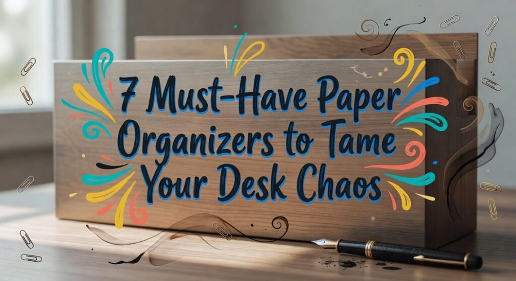 organize desk with paper