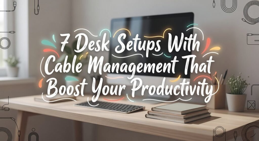 organized workstations with cables