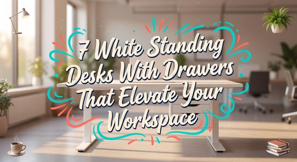 white desks with drawers