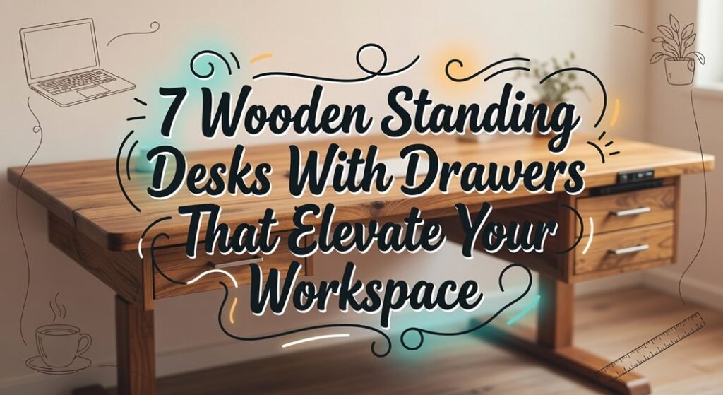 wooden drawer standing desks