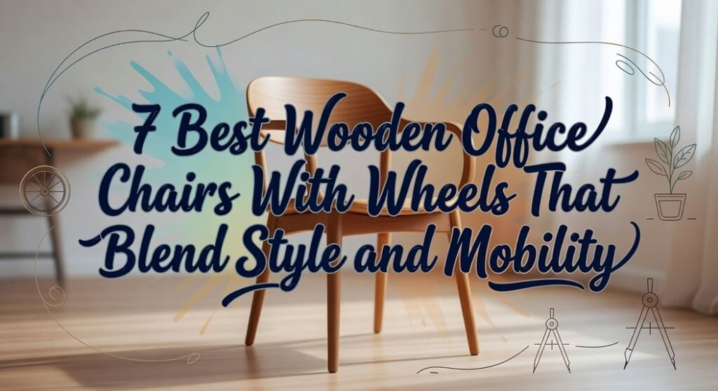 wooden wheels office chairs